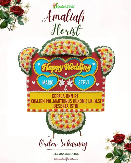 Papan Bunga Pernikahan Ganting